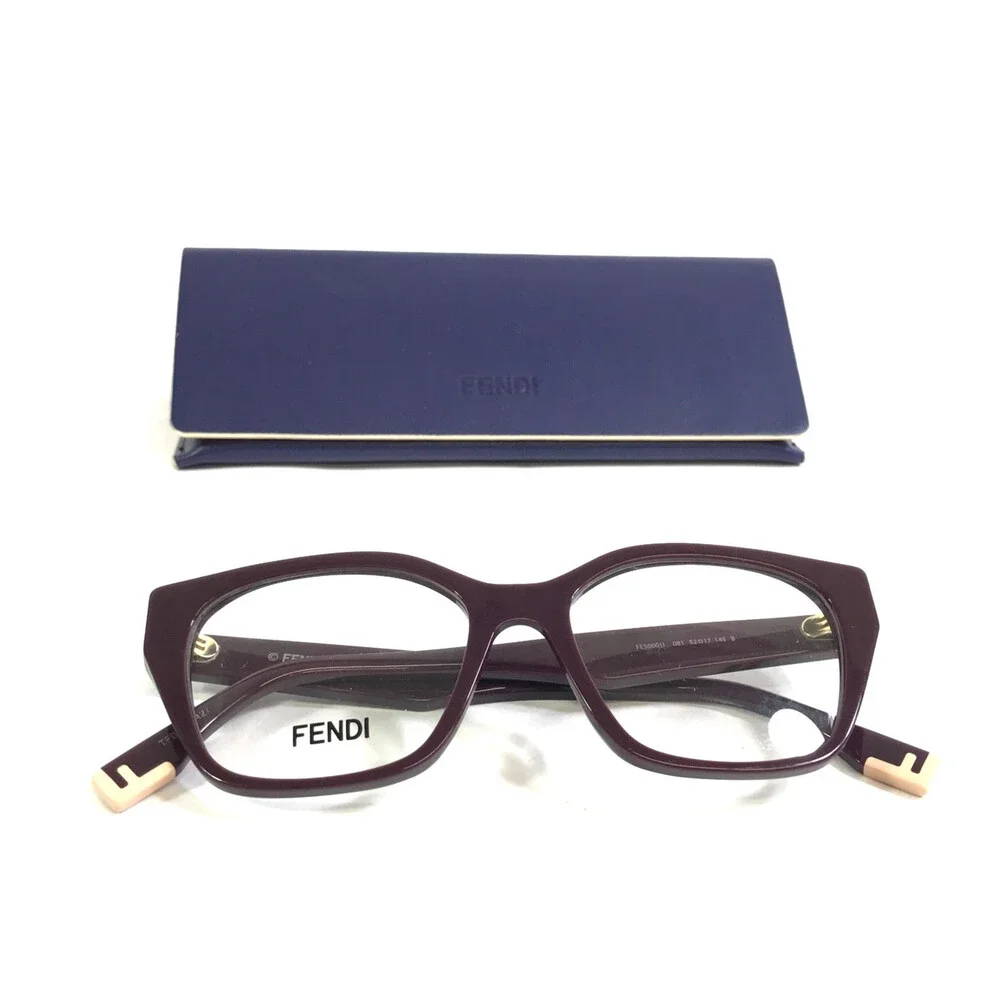 Fendi Eyeglasses Frames FE50001I 081 Polished Purple Cat Eye Full Rim 52-17-145